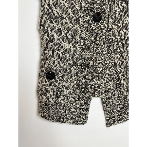 Anthropologie Moth Cable Knit Sleeveless Cowl Neck Sweater‎ Vest Marled Gray S - Picture 3 of 8